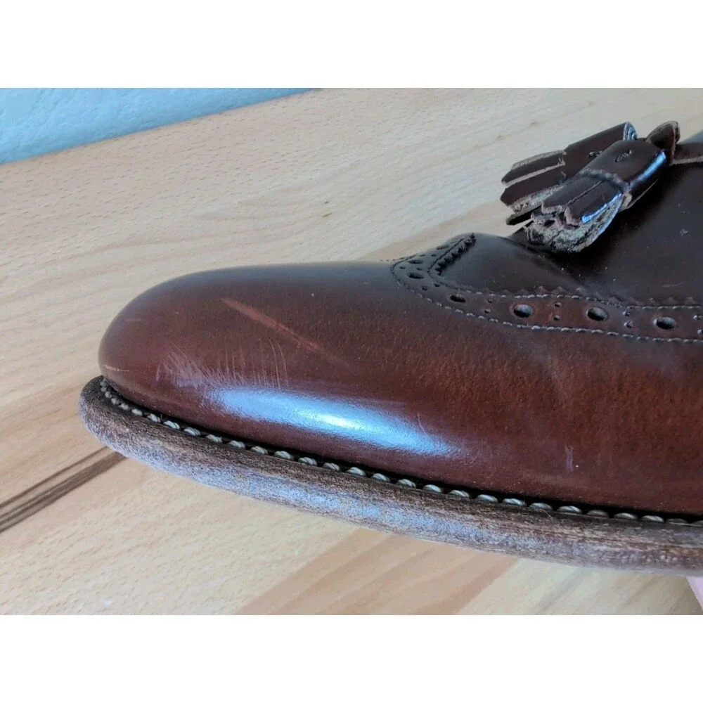 Grenson Monty Tassel Loafers Mens UK 8.5 E (9.5 US) Brown Leather England